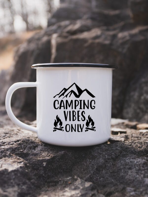 Camping Vibes Only 12oz Enamel Mug