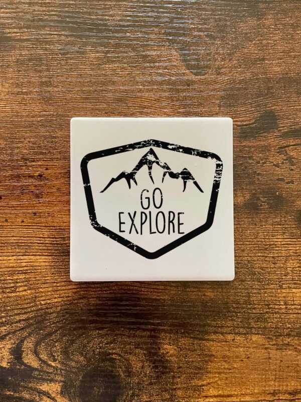 Go Explore Ceramic Coaster