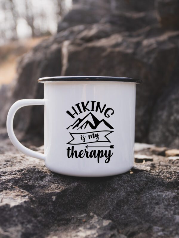 Hiking Is My Therapy 12oz Enamel Mug