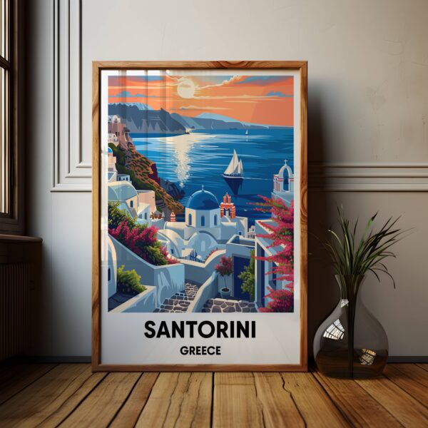 Santorini Travel Print