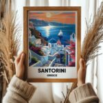 Santorini Travel Print