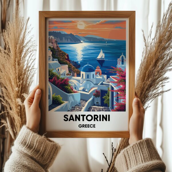 Santorini Travel Print